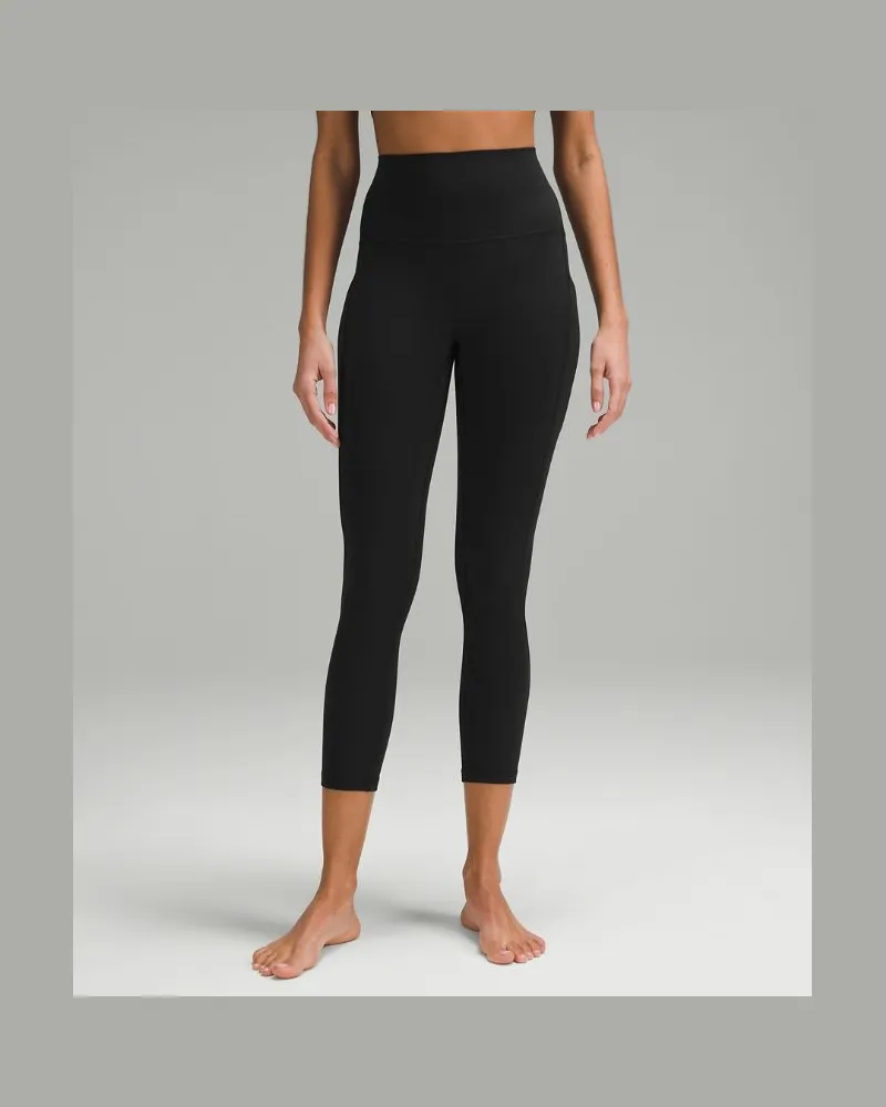 LULULEMON Align Crop Leggings mit hohem Bund und Taschen für Frauen – 58 cm – Größe in Black Black