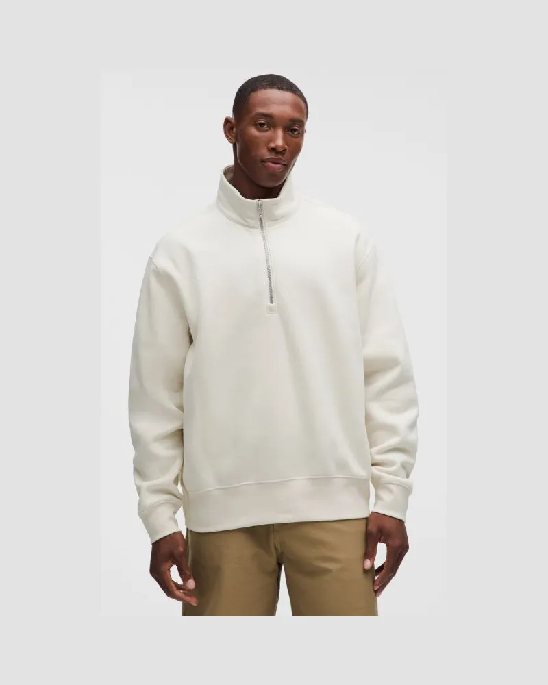 LULULEMON Steady State-Sweatshirt mit halblangem Reißverschluss aus SuperLoft für Männer – Größe in Light Ivory Light