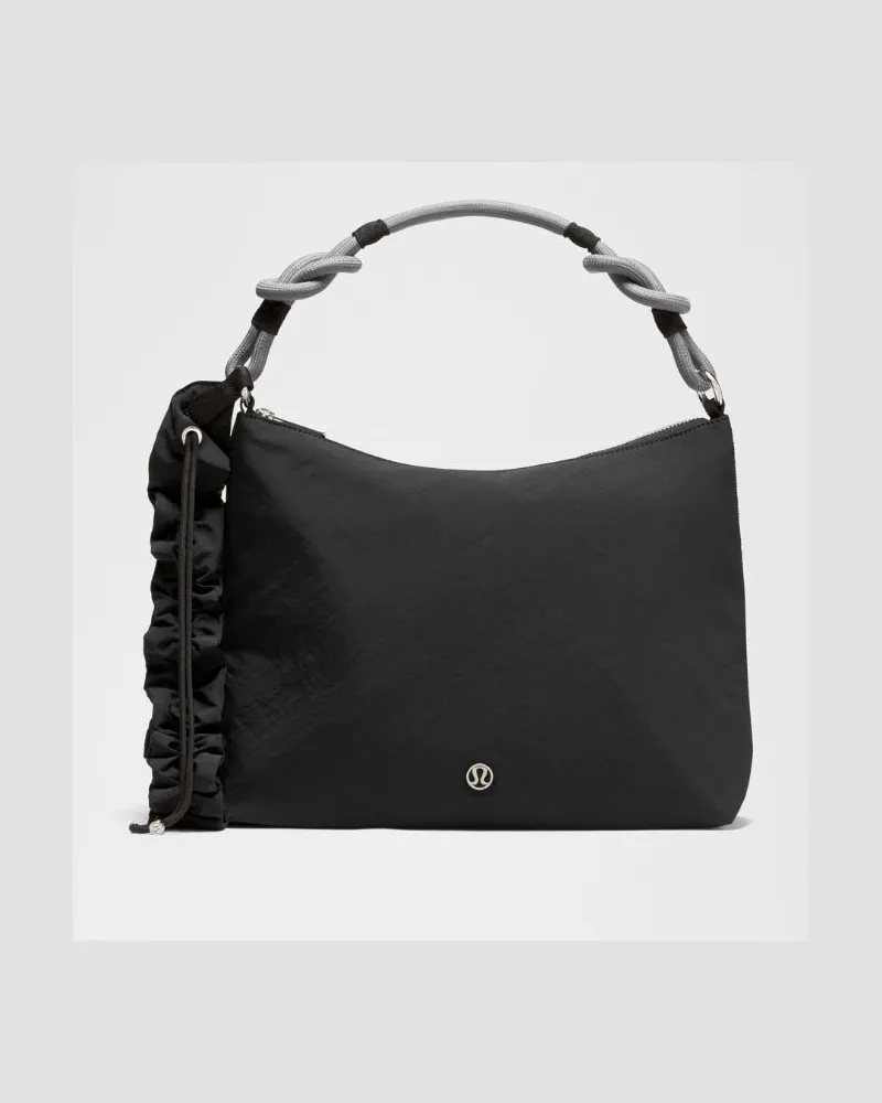 LULULEMON Wandelbare, raffbare Umhängetasche 6 Größe in Black/Asphalt Grey Black