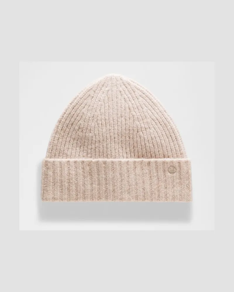 LULULEMON Beanie mit breitem Umschlag aus Rippenstrick – Khaki Heathered