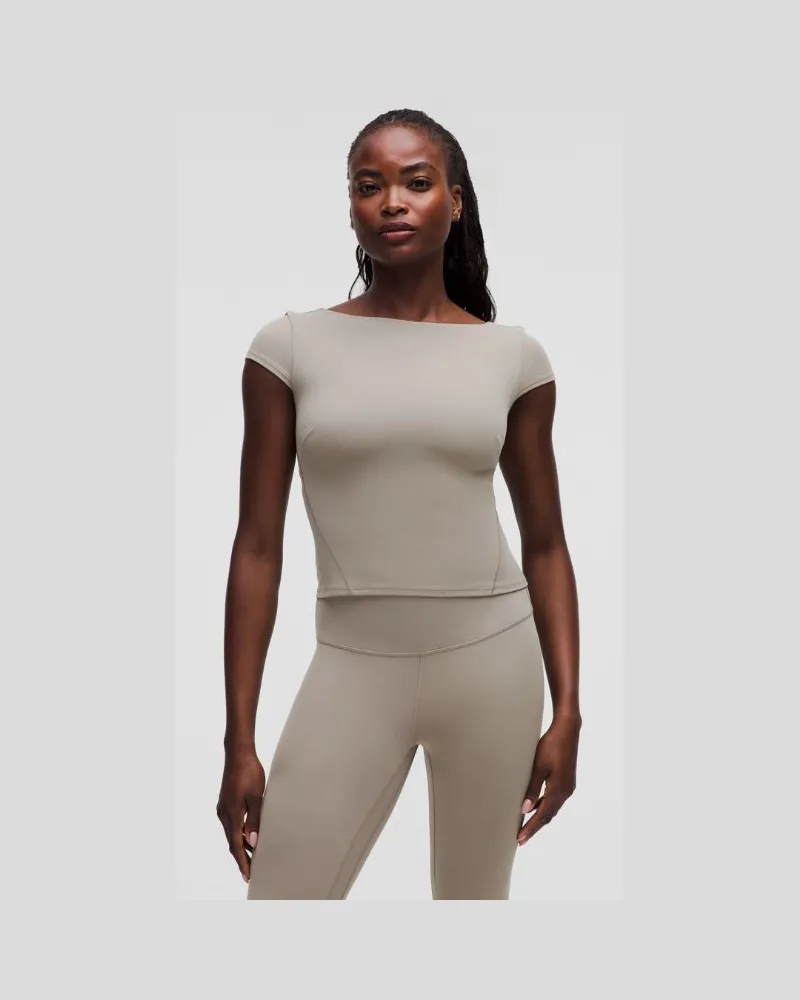 LULULEMON Align Scoop-Back Short-Sleeve Shirt B–D Cups für Frauen – Khaki – Größe Warm