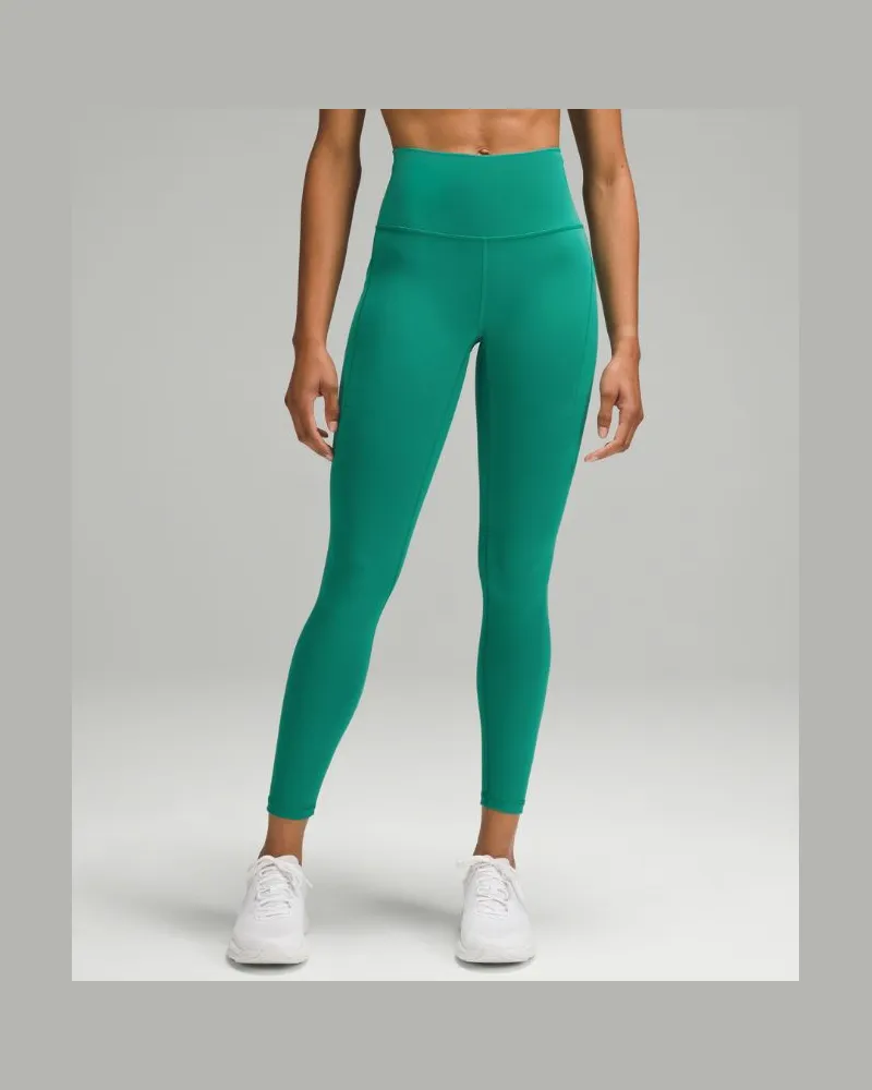 LULULEMON Wunder Train Leggings mit hohem Bund und Taschen für Frauen – 63,5 cm – Größe in Cascadia Green Cascadia