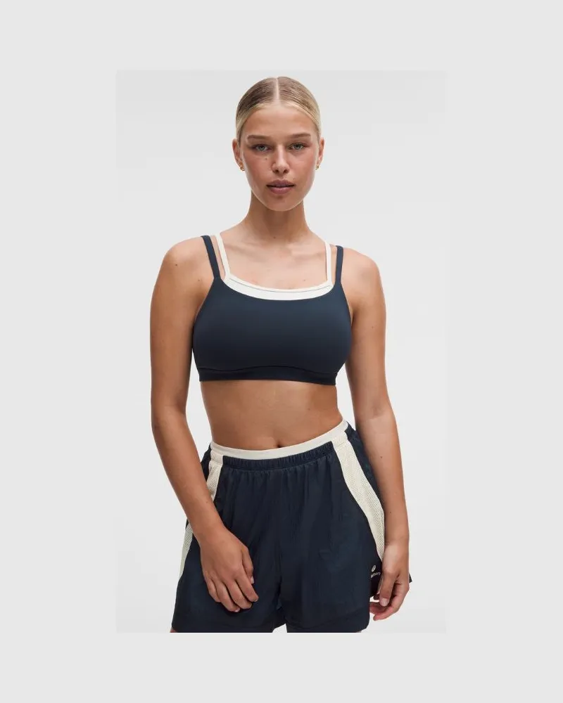 LULULEMON Zweilagiger BH mit Spaghettiträgern Leichter Halt für C/D-Cups für Frauen – Größe in True Navy/Light Ivory True