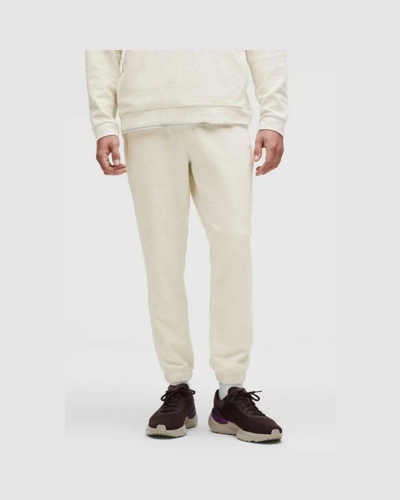 LULULEMON Strukturierte Jogginghose aus doppelt gestrickter für Männer – Größe in Heathered Bone/Black Heathered