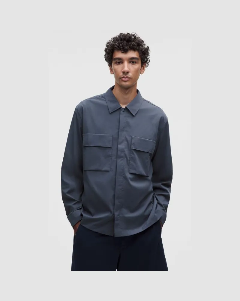 LULULEMON Unshaken Langarmshirt mit Kragen für Männer – Größe in Dusty Diamond Dusty