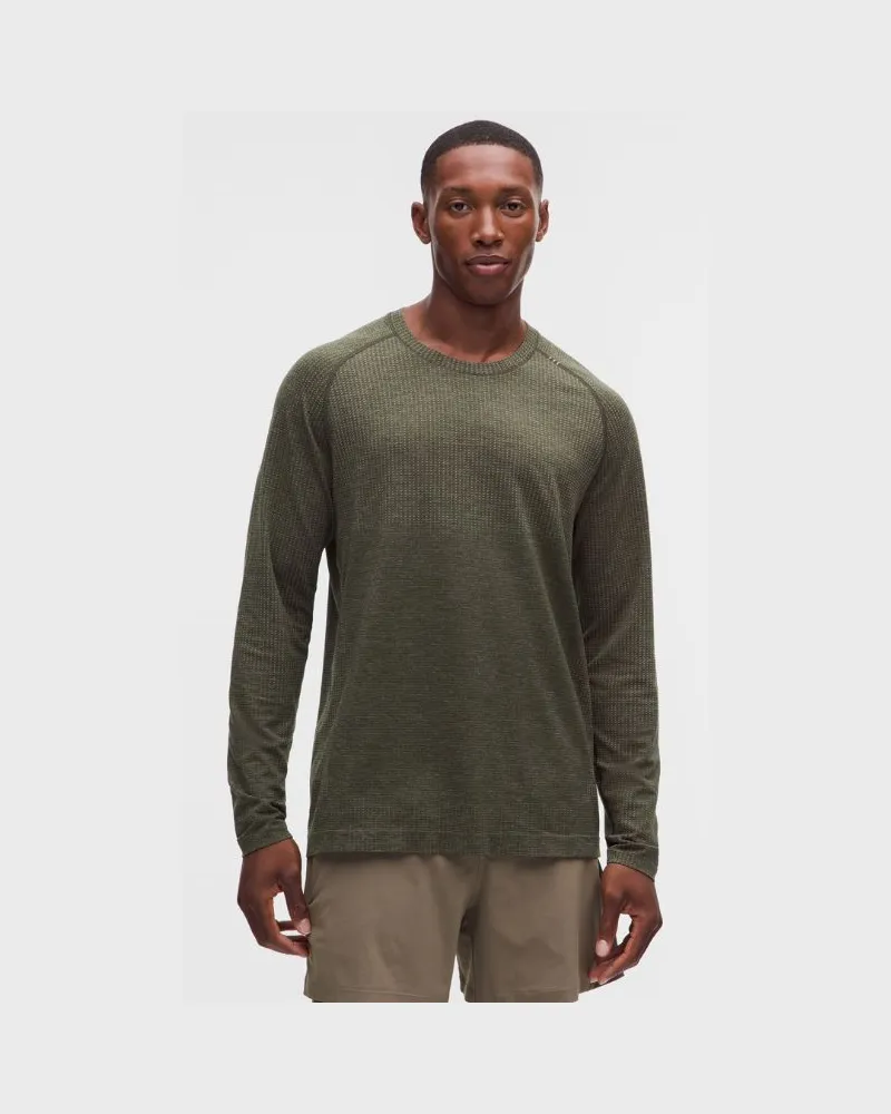 LULULEMON Metal Vent Tech Langarmshirt e Passform für Männer – Größe in Cypress Forest/Deep Forest Cypress