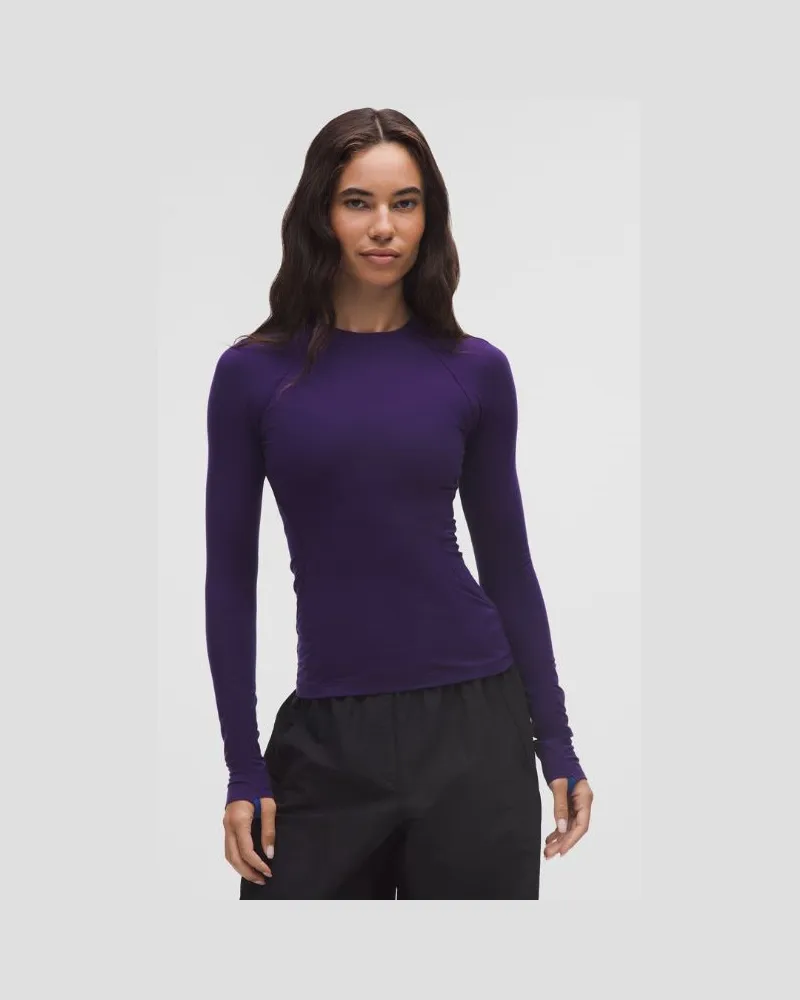 LULULEMON Merino Wool-Blend Crewneck Base Layer für Frauen – Größe in Dark Court Purple/Deep Sea Blue Dark