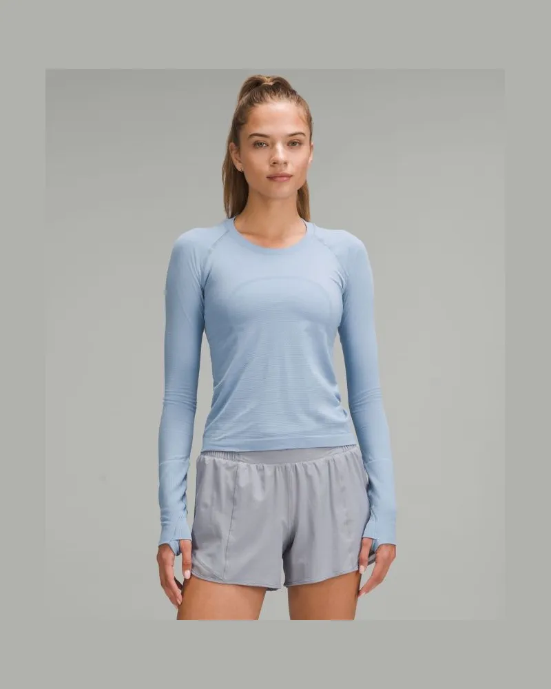 LULULEMON Swiftly Tech Langarmshirt Taillenlänge Blue