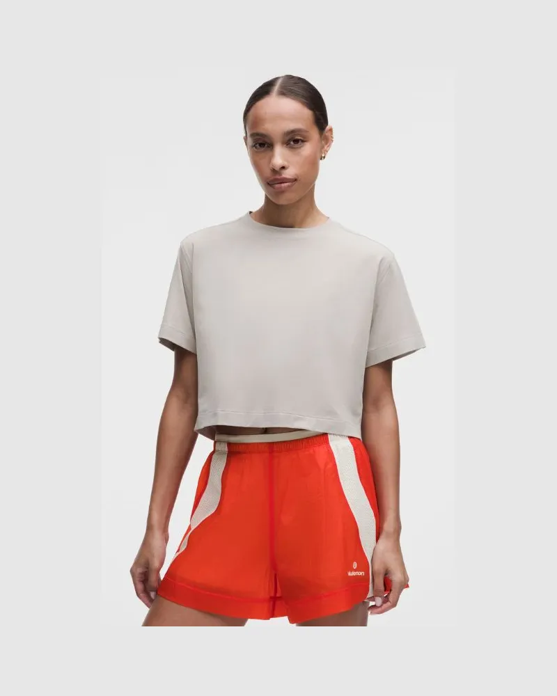 LULULEMON All Yours Crop-T-Shirt aus Bio- für Frauen – Khaki – Größe Downtown