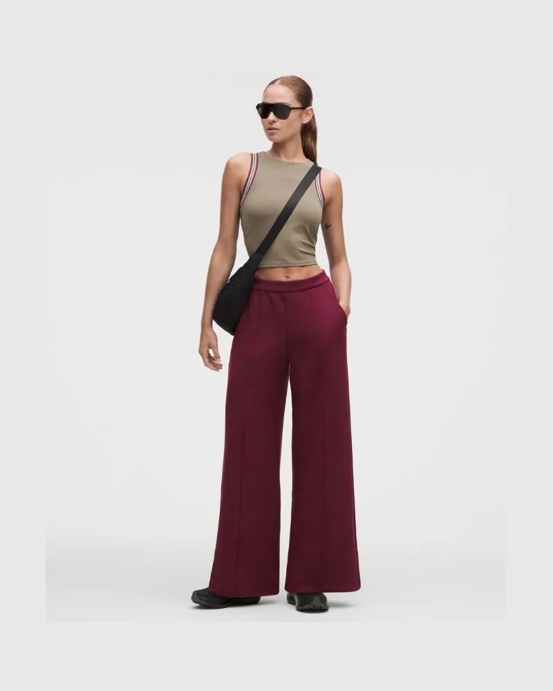 LULULEMON Smooth Spacer-Hose mit hohem Bund und weitem Bein Standard für Frauen – Größe in Burgundy Bay Burgundy