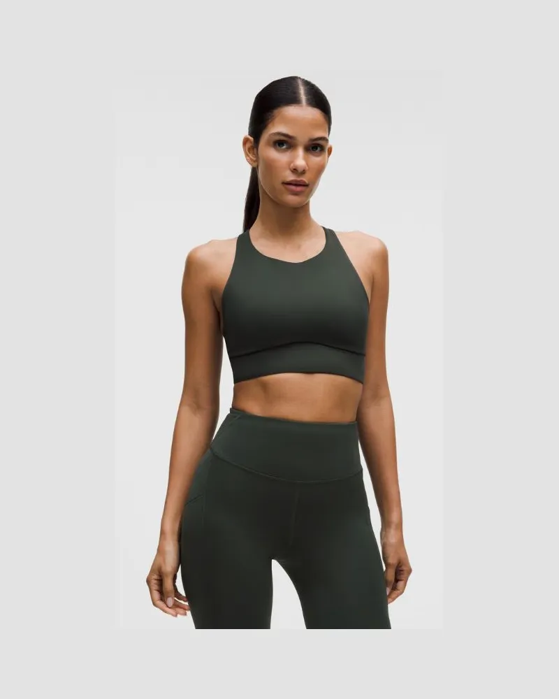 LULULEMON Energy Hochgeschlossener Longline-BH Evolve, Mittlerer Halt für B–D-Cups für Frauen – Größe in Rainforest Green Rainforest