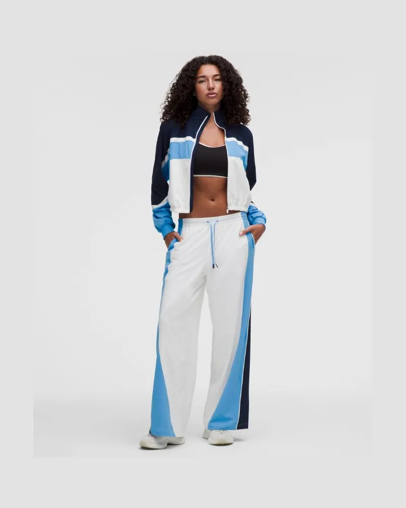 LULULEMON Court Champ Tennishose mit hohem Bund und UV-Schutz für Frauen – Größe in White/Club Blue/Ocean Wave White