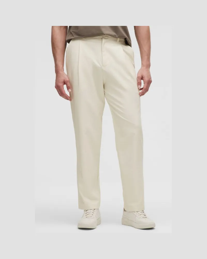 LULULEMON Bundfaltenhose aus LuluLinen Normale Länge für Männer – Größe in Light Ivory Light