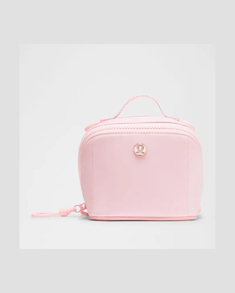 LULULEMON Kleiner Kulturbeutel mit komplett aufklappbarem Hauptfach – Gold Pink