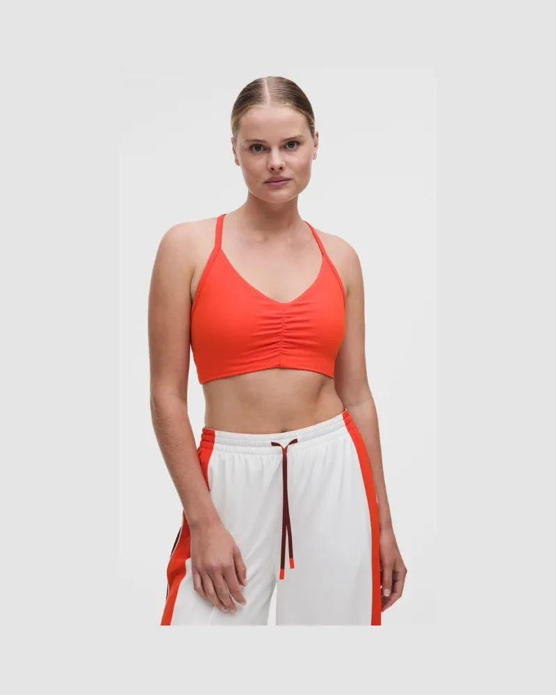 LULULEMON Flow Y Gerüschter BH für B/C-Cups Leichter Halt für B/C-Cups für Frauen – Größe in Cherry Ember Cherry