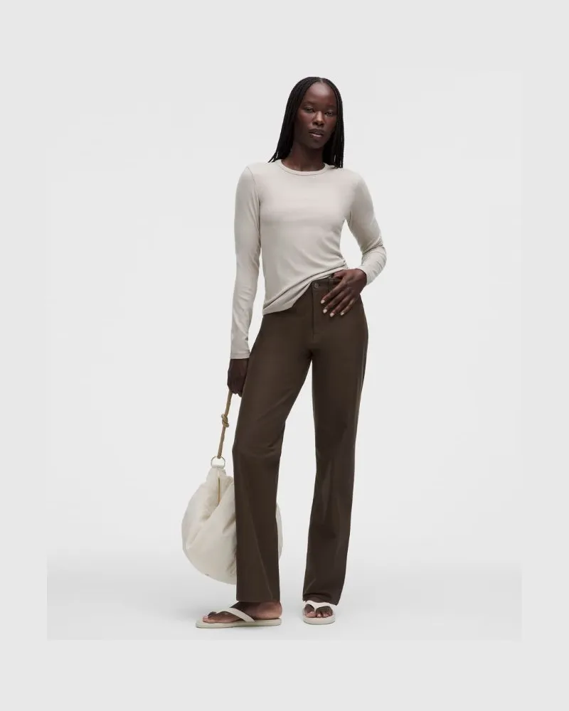 LULULEMON EasyFive Hose mit mittelhohem Bund und geradem Bein im Relaxed Fit Standard für Frauen – Größe in Walnut Crunch Walnut