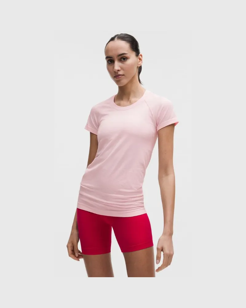 LULULEMON Swiftly Tech Kurzarmshirt 2.0 Hüftlänge für Frauen – Größe in Pink Pearl Pink