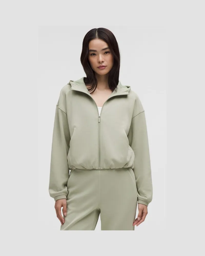 LULULEMON Softstreme Hoodie mit Reißverschluss für Frauen – Größe in Fog Green Fog