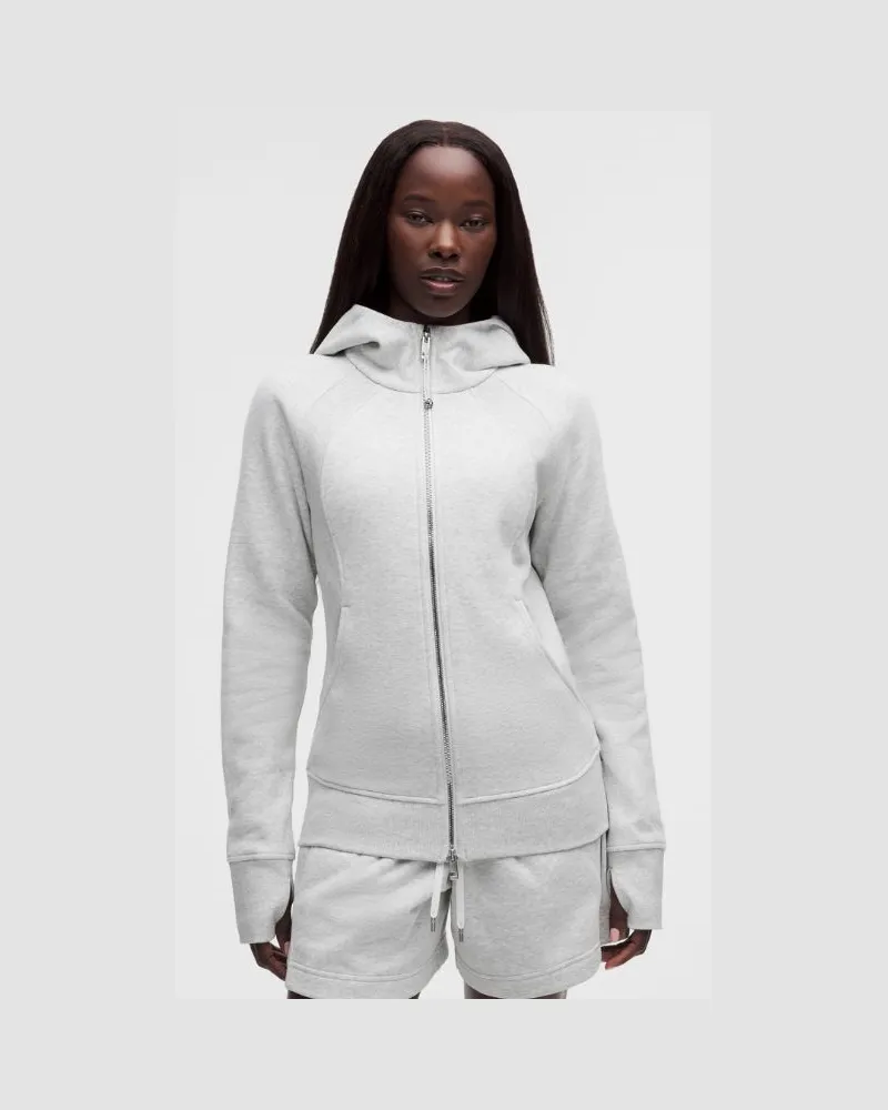 LULULEMON Scuba-Hoodie mit Reißverschluss im Classic Fit, Evolve für Frauen – Größe in Heathered Core Ultra Light Grey/Mirror Silver Heathered