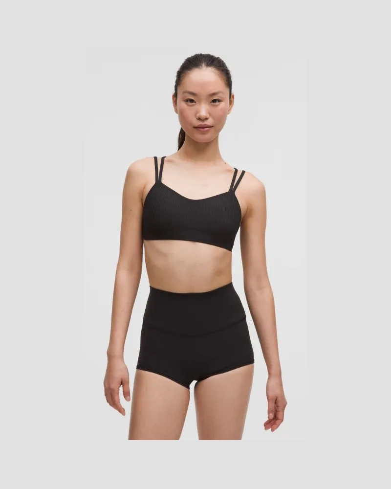 LULULEMON Like a Cloud BH Gerippt leichter Halt B/C-Cups für Frauen – Größe in Black Black