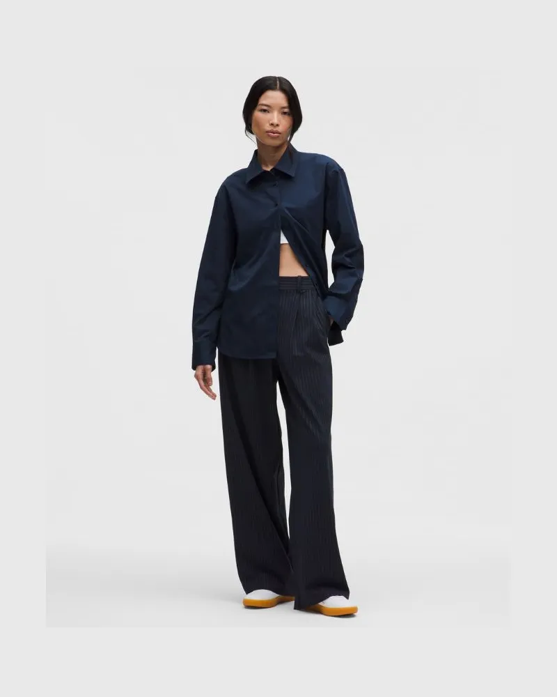LULULEMON Daydrift Hose mit geradem Bein und hohem Bund Kurz für Frauen – Größe in Classic Navy/Light Ivory Classic