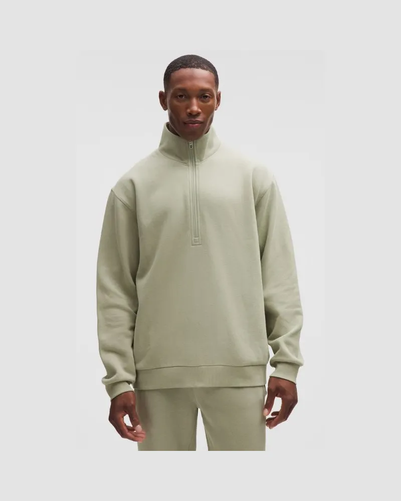 LULULEMON Steady State Sweater mit halblangem Reißverschluss für Männer – Größe in Fog Green Fog