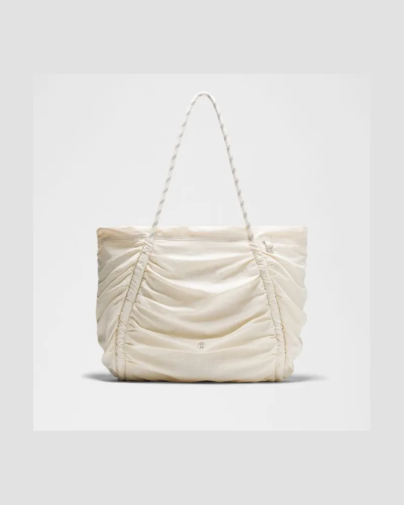 LULULEMON Geraffte Tote-Bag 24 L – Größe in Light Ivory/Silver Light