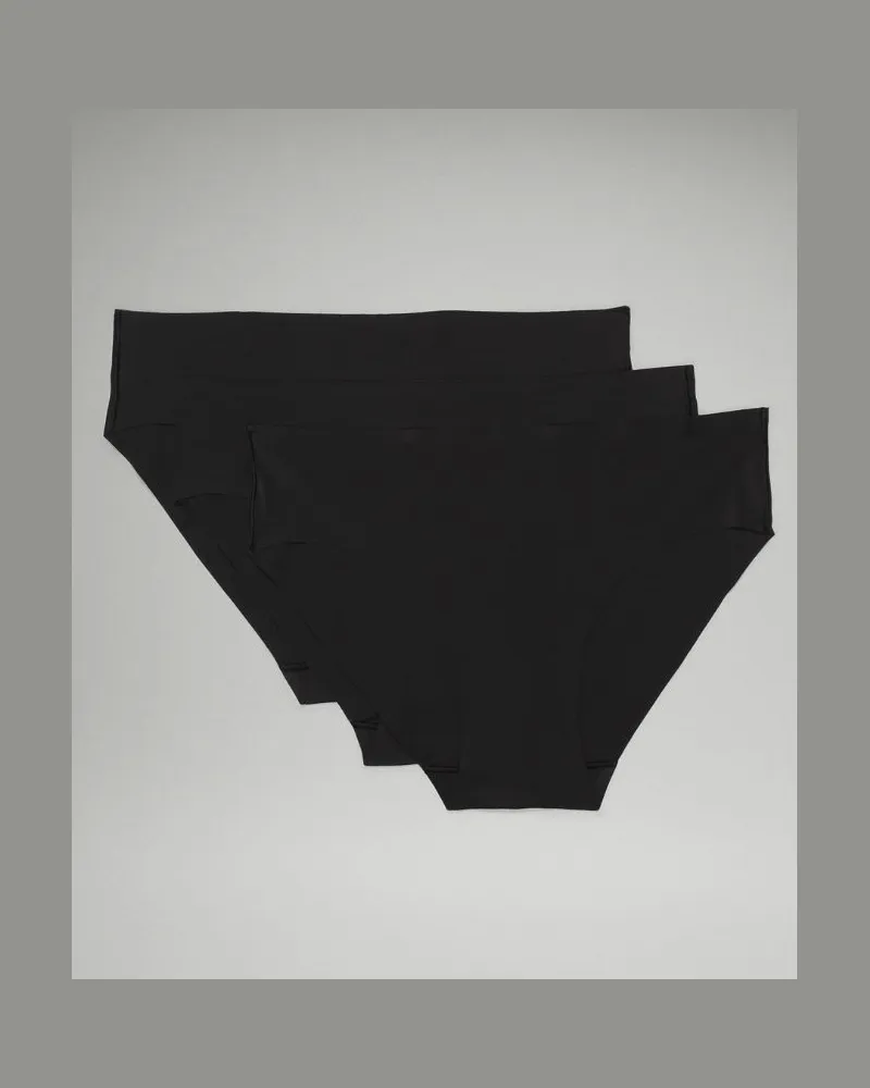 LULULEMON InvisiWear Bikini-Unterwäsche mit mittelhohem Bund 3er-Pack für Frauen – Größe in Black Black