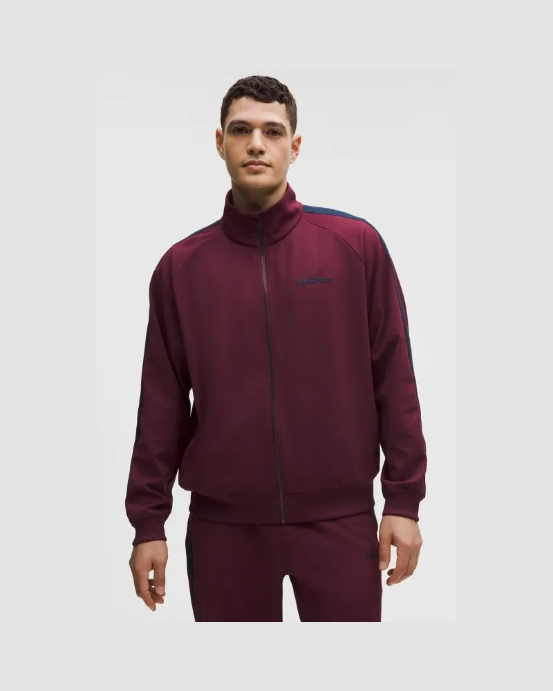 LULULEMON Piqué-Trainingsjacke im Relaxed Fit für Männer – Größe in Burgundy Bay Burgundy