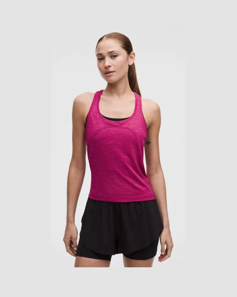 LULULEMON Swiftly Tech Tanktop mit Racerback 2.0 Taillenlänge für Frauen – Größe in Raspberry Rave/Flamingo Fun Tone Raspberry