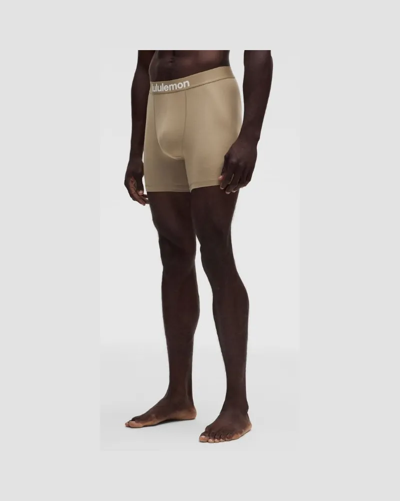 LULULEMON Always In Motion Boxershorts für Männer – 13 cm – Khaki – Größe Oakwood