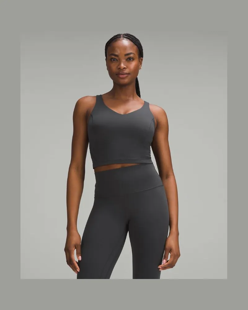 LULULEMON Align Tanktop Leichter Halt C/D-Cups für Frauen – Größe in Graphite Grey Graphite