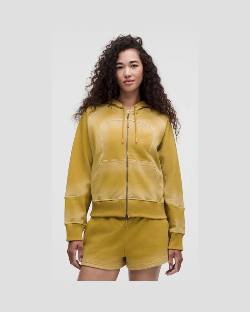LULULEMON Hoodie mit Reißverschluss aus French-Terry im Faded Look SLNSH Kollektion für Frauen – Gold – Größe Sun