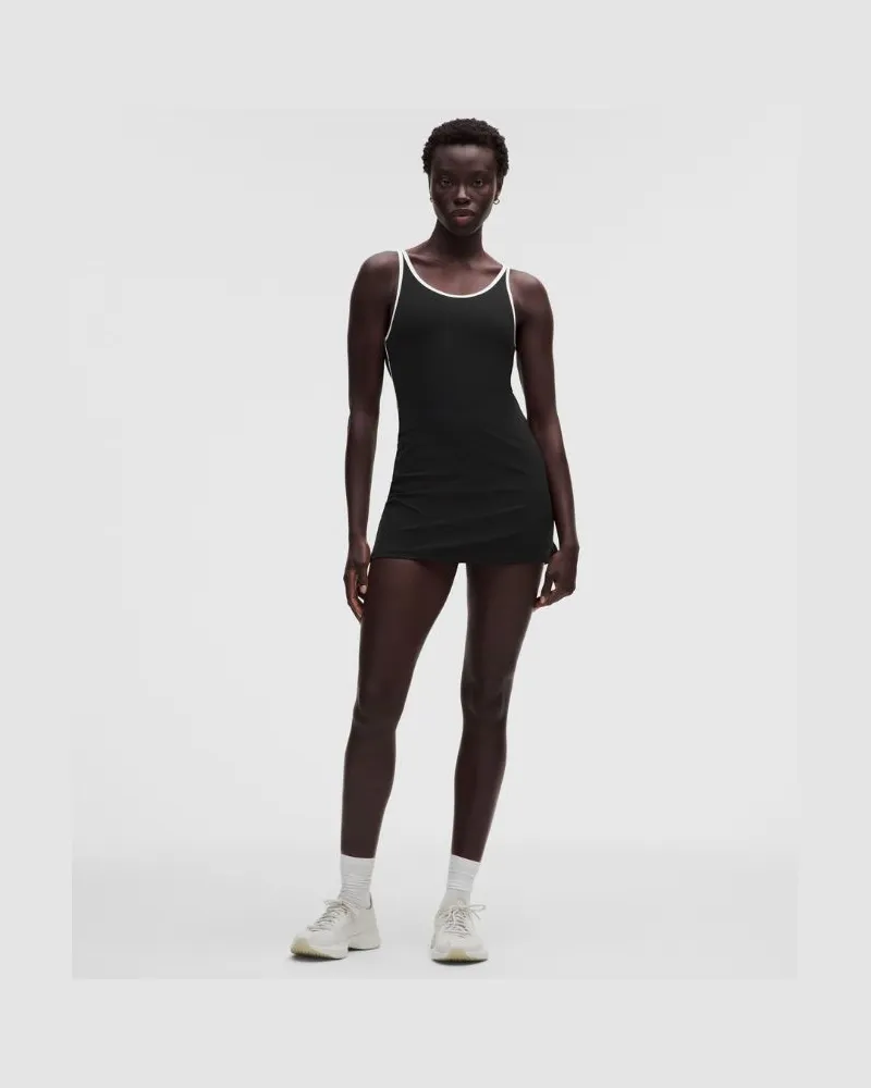 LULULEMON Tenniskleid mit U-Ausschnitt und Cut-out für Frauen – Größe in Black/White Black