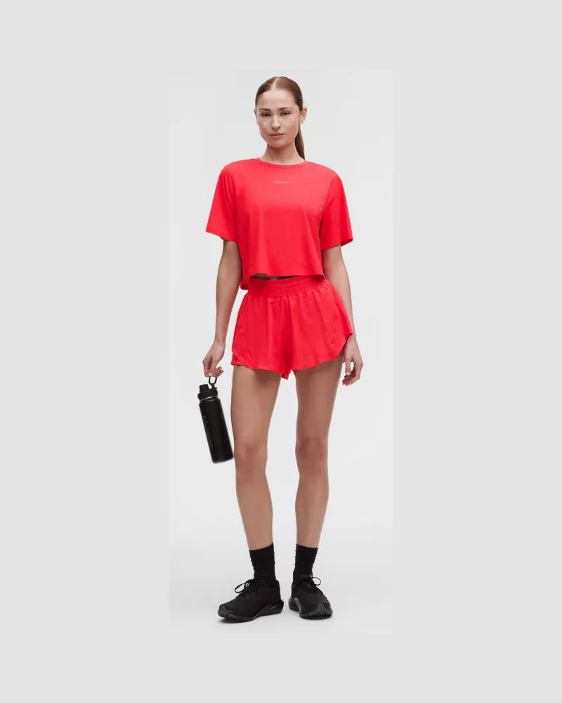 LULULEMON Shake It Out Lauf-Shorts mit hohem Bund für Frauen – 6 cm – Größe in Star Burst Tone Star