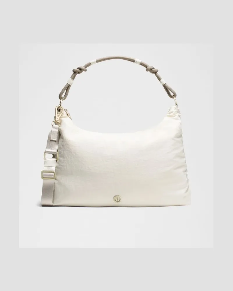 LULULEMON Wandelbare, raffbare Crossbody-Tasche Groß 16 L – Größe in Light Ivory/Warm Ash Grey Light