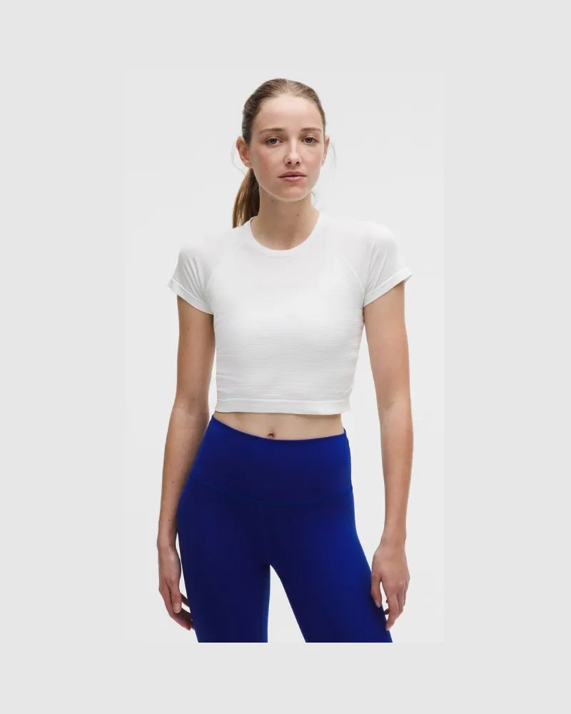 LULULEMON Swiftly Tech Crop-Kurzarmshirt 2.0 für Frauen – Größe in Weiß Weiß