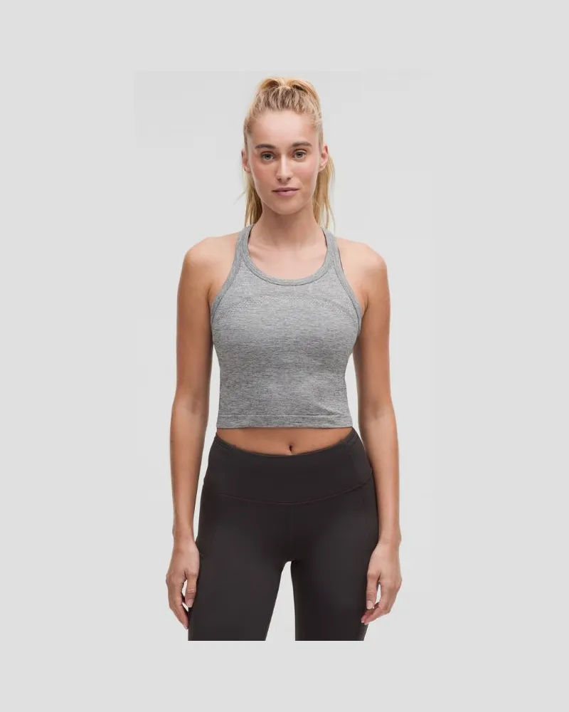 LULULEMON Swiftly Tech Crop-Tanktop mit Racerback 0 für Frauen – Größe in Slate/White Slate