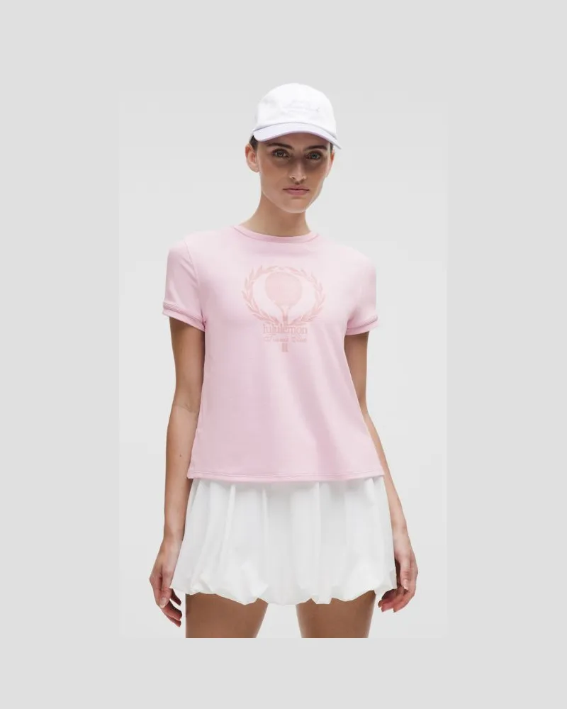 LULULEMON Crewneck Tennis Short-Sleeve Shirt Tennis Club für Frauen – Größe in Pink Organza/Pink Haze Pink