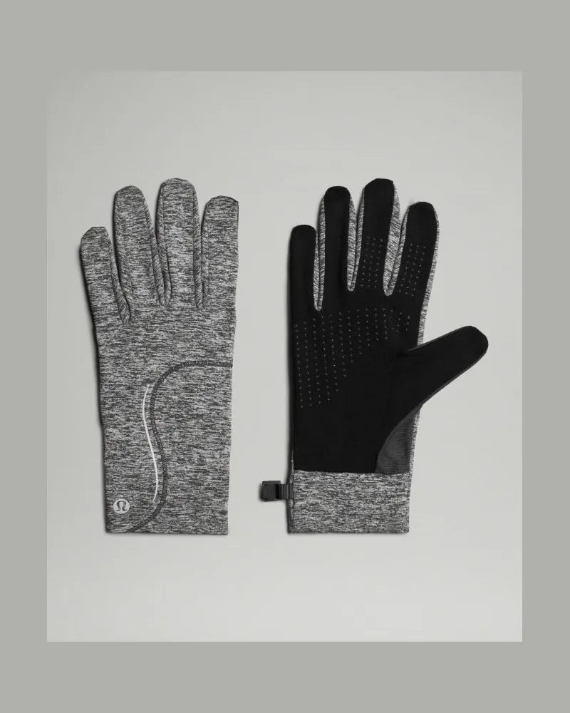 LULULEMON Fast and Free Rulu Laufhandschuhe – Größe in Heathered Graphite Grey Heathered