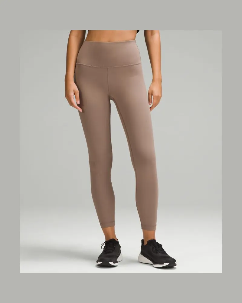 LULULEMON Wunder Train Leggings aus geripptem Material mit hohem Bund für Frauen – 64 cm – Größe in Taupetastic Taupetastic