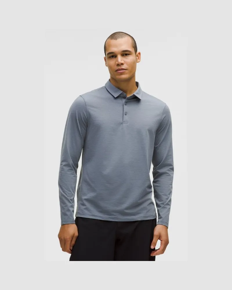LULULEMON Evolution Langarm-Poloshirt für Männer – Größe in Solar Grey Solar
