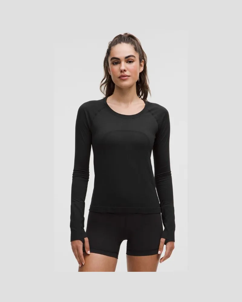 LULULEMON Swiftly Tech Langarmshirt 2.0 Taillenlänge für Frauen – Größe in Black Black