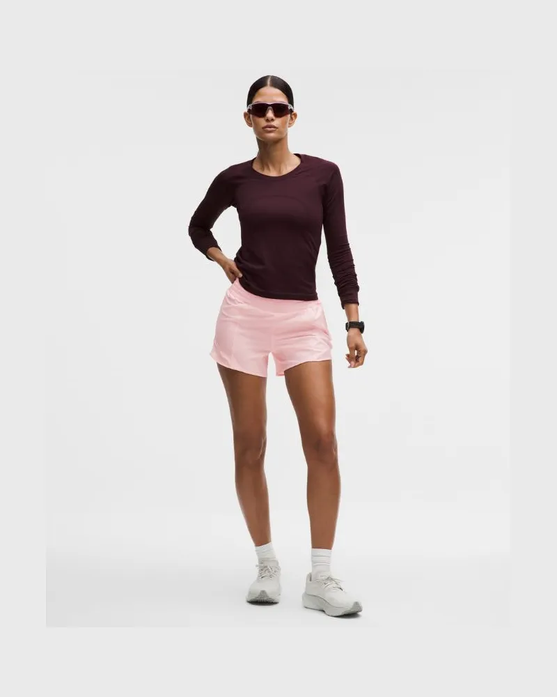 LULULEMON Hotty Hot Shorts mit hohem Bund und Liner für Frauen – 10 cm – Größe in Pink Pearl Pink