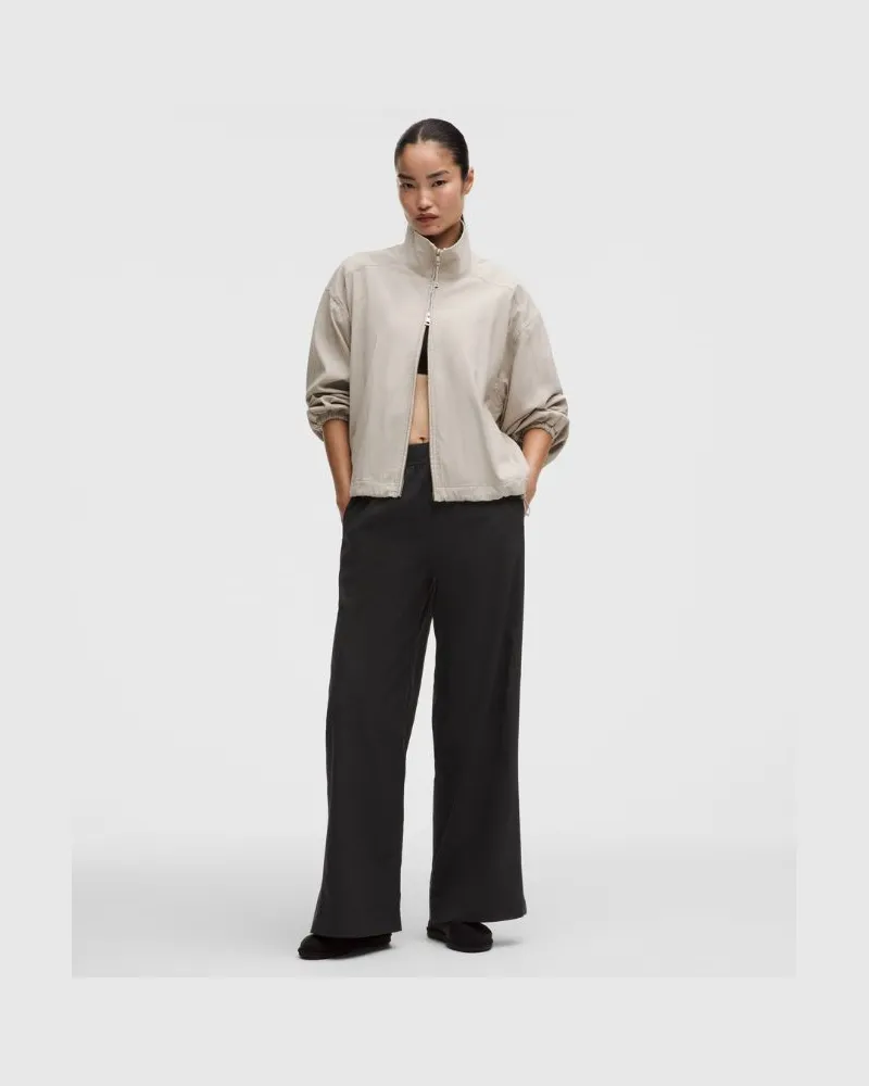 LULULEMON LuluLinen Hose mit hohem Bund im Relaxed Fit Normale Länge für Frauen – Größe in Schwarz Schwarz