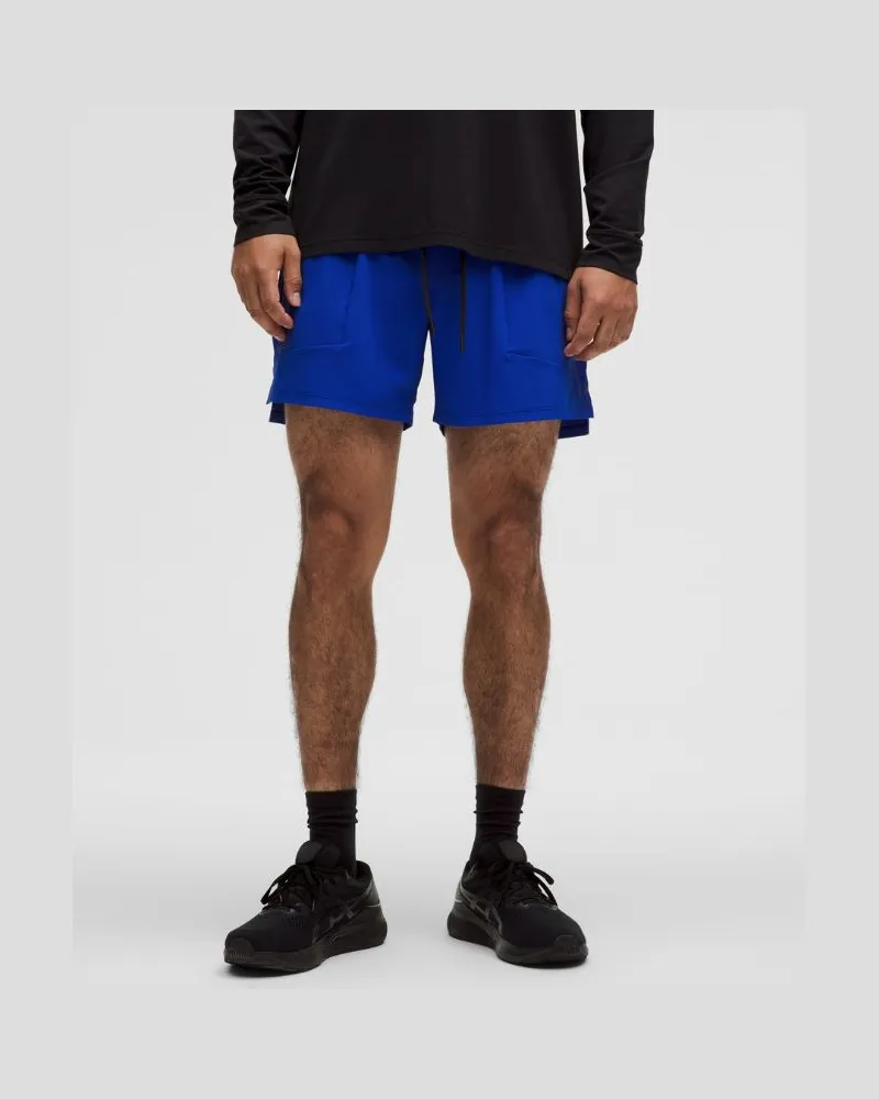 LULULEMON License to Train Shorts Ohne Liner für Männer – 13 cm – Größe in Twice Blue Twice