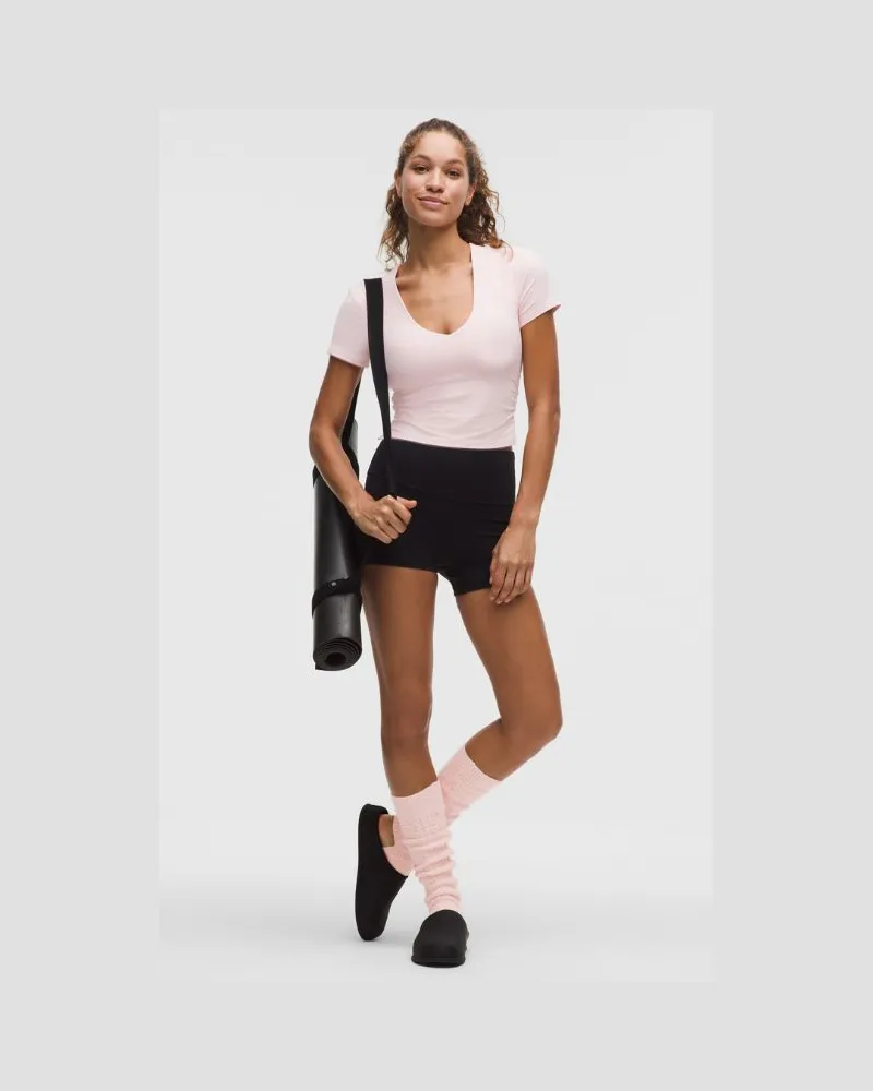 LULULEMON Wool-Blend Cable-Knit Leg Warmers – Größe in Heathered Blissful Pink Heathered