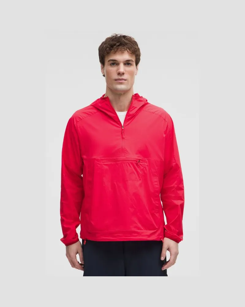 LULULEMON Lauf-Anorak Jacke mit vielen Taschen für Männer – Größe in Red Glow Red