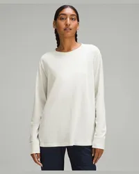 LULULEMON All Yours Baumwoll-Langarmshirt Bone