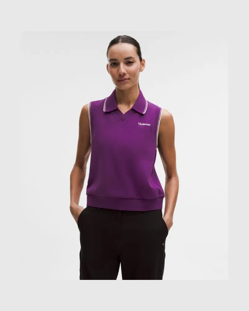 LULULEMON Cotton-Blend Golf Vest für Frauen – Größe in Ultra Plum/Light Ivory Ultra